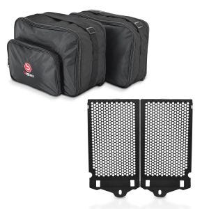 Set: Vario Koffer Innentaschen für BMW R 1200 GS / Adventure 13-18 Koffertaschen Bagtecs MV1 + Kühlerabdeckung für BMW R 1200 GS 13-18 Kühlergrill Zaddox KG1_1