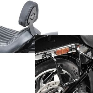 Set: Fahrer Sissybar für Harley Davidson Softail Slim 18-20 Fahrer Rückenlehne Craftride + Satteltaschenhalter für Harley Davidson Softail 18-21 Abstandshalter re-li Craftride_1