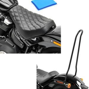 Set: Solo Sitz Gel für Harley Softail Street Bob / Standard 18-21 Sitzbank DS4 + Sissybar für Harley Davidson Softail 18-21 Craftride Tampa XL schwarz_1