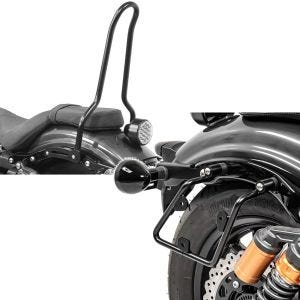 Set: Sissybar für Yamaha XV 950 / R14-20 Craftride Tampa schwarz + Satteltaschenhalter für Yamaha XV 950 / R 14-20 rechts Abstandshalter Craftride_1