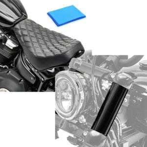 Sett: Solo sete gel egnet for Harley Davidson Softail Street Bob / Standard 18-24 seter DS4 + gaffeltrekk egnet for Harley Davidson Street Bob 18-24 gaffeltrekk Craftride GC2