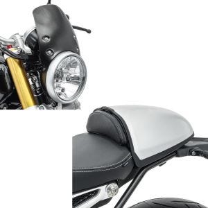 Set: Soziusabdeckung für BMW R NineT 14-21 Höckerabdeckung Zaddox in silber + Windschild für BMW R NineT 14-21 Windschutzscheibe Craftride CW9 schwarz_1