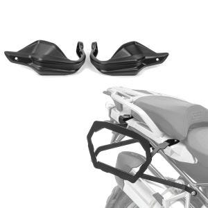 Set: Kofferträger für BMW R 1200 GS 13-18 Bagtecs SLP für Alukoffer und Satteltaschen + Handprotektoren für BMW R 1200 GS 13-18 Handschutz Motoguard schwarz_1