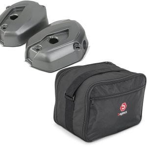 Set: Ventildeckel für BMW R 1200 GS 13-18 / Adventure 14-18 Zaddox Motordeckel rechts links + Innentasche Topcase Vario für BMW R 1200 GS / Adventure 13-18 Bagtecs MV3_1