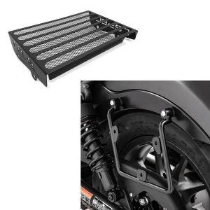 Set: Satteltaschenhalter für Honda Rebel 500 17-20 links Satteltaschen Abstandshalter Craftride + Kühlerabdeckung für Honda Rebel 500 17-21 Kühlergrill Zaddox KG1_1