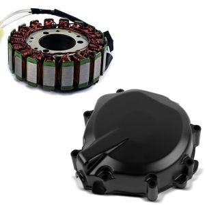 Set: Lichtmaschine Stator für Suzuki GSX-R 750 / 600 00-05 Alternator Zaddox + Lichtmaschinendeckel für Suzuki GSX-R 600/ 750 00-03 Limadeckel Motordeckel_1