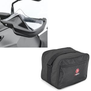 Set: Handprotektoren Verlängerung für BMW R 1200 GS 13-18 Motoguard klar + Innentasche Topcase Vario für BMW R 1200 GS / Adventure 13-18 Bagtecs MV3_1