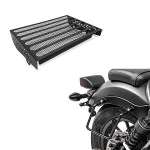 Set: Satteltaschenhalter für Honda Rebel 500 17-21 rechts Satteltaschen Abstandshalter Craftride + Kühlerabdeckung für Honda Rebel 500 17-21 Kühlergrill Zaddox KG1_1