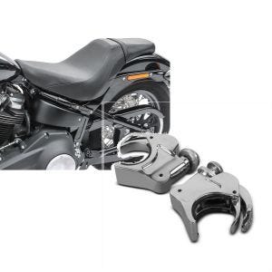 Set: Sitzbank für Harley Softail Modelle 18-21 Craftride BDL1 Doppelsitzbank + Windschild Klammern 49mm für Harley-Davidson Softail Standard 20-21 Windschutzscheiben chrom Craftride_1