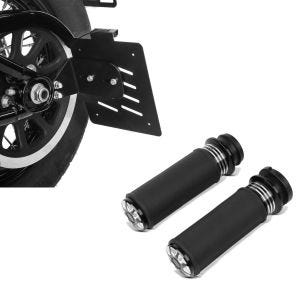 Set: Seitlicher Kennzeichenhalter für Harley Davidson Softail 18-21 Craftride schwarz + Lenker-Griffe 1" Zoll Craftride HG2 CNC Alu für Harley-Davidson Softail Standard 20-21 Elektronischer Gasgriff_1