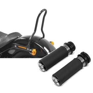 Set: Sissybar für Harley Davidson Softail 18-21 Craftride Tampa S schwarz + Lenker-Griffe 1" Zoll Craftride HG2 CNC Alu für Harley-Davidson Softail Standard 20-21 Elektronischer Gasgriff_1