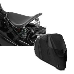 Set: Solo Federsattel für Royal Enfield Classic 500 BR1 Craftride + Abdeckplane Royal Enfield Bullet  Classic 500 Craftride XL in schwarz_1