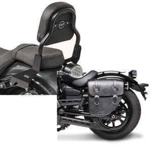 Set: Sissy Bar XS3 für Yamaha XV 950 / R 14-20 schwarz Craftride + Satteltasche Yamaha XV 950 / R / Racer Texas Craftride 10Ltr links in schwarz_1