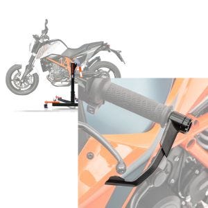 Set: Zentralständer KTM 690 Duke 08-19 orange Motorradheber ConStands Power-Evo + Hebelschützer für KTM 690 Duke / R X1 schwarz_1