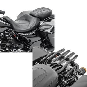 Set: Sitzbank für Harley Road King Special 17-21 Komfortsitzbank Craftride CV schwarz + Gepäckträger Abnehmbar für Harley Davidson Road King Special 17-21 schwarz Craftride_1