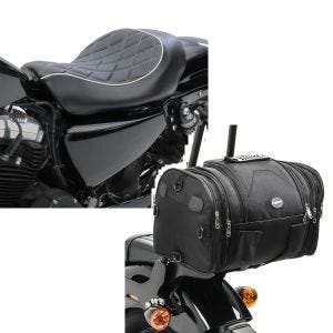 Set: Solo Sitz für Harley Sportster 883 Iron 09-20 Craftride SR4 Sitzbank + Hecktasche für Harley Sportster 883 Iron / Low Gepäckrolle Craftride RB1 24-30Ltr_1