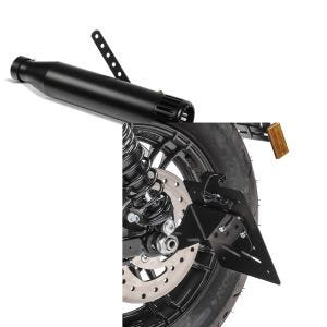 Set: Craftride Endschalldämpfer Harley Sportster Forty-Eight 48 Auspuff Straight schwarz + Kennzeichenhalter seitlich S für Harley Sportster Forty-Eight 48 10-20 schwarz Craftride_1