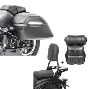 Set: Seitenkoffer Set Indian Scout / Bobber / Sixty Craftride K3 33Ltr in schwarz + Sissybar CL + Hecktasche LX für Indian Scout / Sixty 15-21 mit Gepäckträger Craftride_1