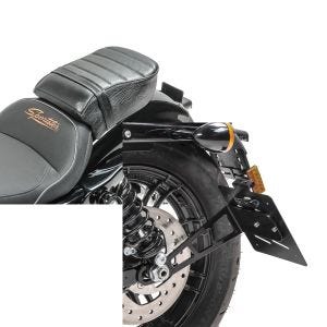 Set: Sozius Sitz mit Polsterung für Harley Sportster Forty-Eight 48/ 883 Iron Craftride + Kennzeichenhalter seitlich L für Harley Sportster Forty-Eight 48 10-20 schwarz Craftride_1