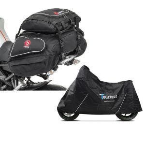Set: Hecktaschen Set Yamaha MT-125 MT-10 MT-03 MT-01 Bagtecs X50 und X52 + Motorrad Abdeckplane Yamaha MT-125 Tourtecs L schwarz_1