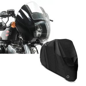 Set: Lampenmaske für Harley Sportster Forty-Eight 48 / Special Lichtmaske Craftride Q1 klar + Abdeckplane Harley Sportster Forty-Eight 48 / Special Craftride XL in schwarz_1