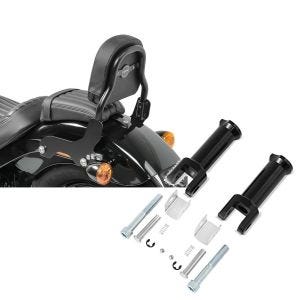 Set: Sissy Bar für Harley Davidson Softail Standard 20-21 schwarz CSS Craftride + Sozius Fussrasten-Halter für Harley Davidson Softail 18-21 Craftride schwarz_1