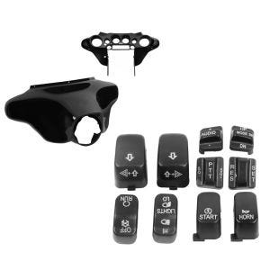 Set: Batwing Verkleidung für Harley Davidson Electra Glide Ultra Classic 96-13 Craftride Innen und Aussen schwarz + Lenkerschalter Set Harley Davidson Electra Glide Ultra Classic 96-13 schwarz Craftride_1