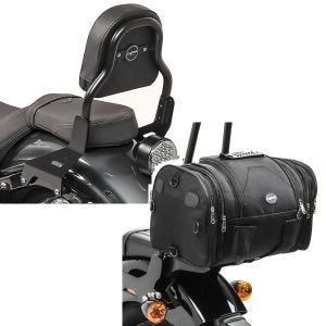 Set: Sissy Bar XS3 für Yamaha XV 950 / R 14-20 schwarz Craftride + Hecktasche für Yamaha XV 950 / R Gepäckrolle Craftride RB1 24-30Ltr_1