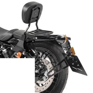Set: Sissybar Harley Sportster 883 Iron (XL 883 N) 09-20 Craftride Fast Driver-S inkl. Gepäckträger schwarz + Kennzeichenhalter seitlich L für Harley Sportster 883 Iron 19-20 schwarz Craftride_1
