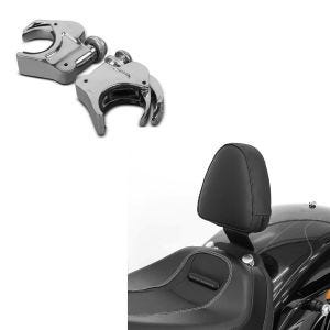 Sett: driver sissy bar egnet for Harley Davidson Breakout / 114 18-22 førerrygg Craftride + frontrutebraketter 49mm egnet for Harley Davidson Breakout 18-19 frontruter krom Craftride