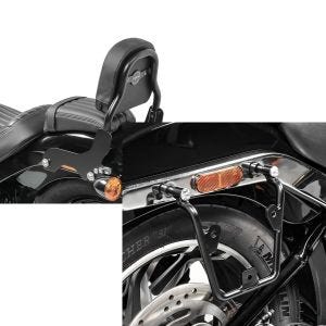 Set: Sissy Bar für Harley Davidson Softail Standard 20-21 schwarz CSS Craftride + Satteltaschenhalter für Harley Davidson Softail 18-21 Abstandshalter re-li Craftride_1