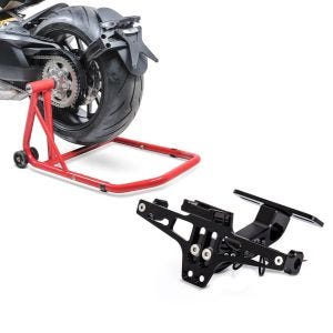 Set: Einarmständer MV Agusta Brutale 800 13-20 Montageständer ConStands Single-Classic rot + Kennzeichenhalter für MV Agusta Brutale 800/ RR / 675 Nummernschildhalter Zaddox NH2_1
