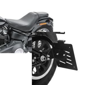Set: Sitzbank für Harley Softail Modelle 18-21 Craftride BDL1 Doppelsitzbank + Seitlicher Kennzeichenhalter für Harley Softail Slim (FLSL) 18-21 Craftride S schwarz_1