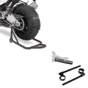 Sett: Dekkvarmersett egnet for Honda CBR 1000 RR Fireblade / SP / SP-2 Laguna Seca 60-80°C svart + clip-on styresett som passer til Honda CBR 1000 RR Fireblade / SP Clip On 22mm og griper Zaddox S-G1