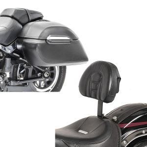 Set: Seitenkoffer Set Harley Fat Boy Special / Lo Craftride K3 33Ltr in schwarz + Fahrer Rückenlehne Tech für Harley Davidson Softail Modelle 07-17 Craftride_1