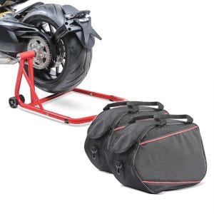 Set: Einarmständer Ducati Multistrada 1200 10-17 Montageständer ConStands Single-Classic rot + Seitenkoffer Innentaschen 2x20L für Ducati Multistrada 1200/ S_1