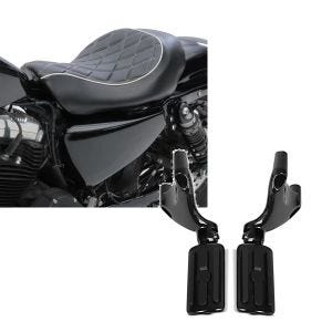 Set: Solo Sitz für Harley Sportster Forty-Eight 48 10-20 Craftride SR4 Sitzbank + Sozius Fussrasten Set mit Halter für Harley Sportster Forty-Eight 48 10-13 BL1 Craftride_1
