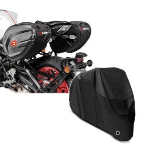Set: Seitentaschen CRB für Kawasaki Z 900 / RS / Cafe + Abdeckplane Kawasaki Z 900 / RS / Cafe  ZX-6R / 636 Craftride XL in schwarz_1