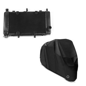 Set: Wasserkühler für Yamaha FZ6 Fazer 04-06 Radiator Kühler + Abdeckplane Yamaha FZ6 / Fazer / S2 / FZ6 S2  FZ8 Craftride XL in schwarz_1