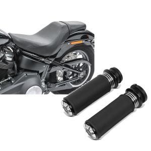 Set: Sitzbank für Harley Softail Modelle 18-21 Craftride BDL1 Doppelsitzbank + Lenker-Griffe 1" Zoll Craftride HG2 CNC Alu für Harley-Davidson Softail Standard 20-21 Elektronischer Gasgriff_1