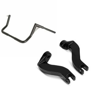 Set: Lenker Ape Hanger 14" für Harley Street Glide 06-21 schwarz Craftride + Sozius Fussrasten-Halter für Harley Street Glide 06-21 schwarz Craftride_1