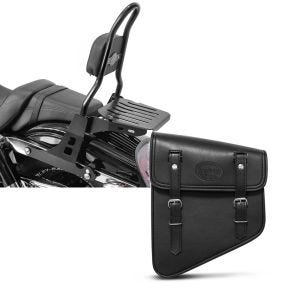 Set: Sissybar Harley Davidson Dyna Fat Bob 10-17 Craftride Fast Rider-M inkl. Gepäckträger schwarz + Satteltasche Harley Dyna Fat Bob Utah Craftride 11Ltr links in schwarz_1