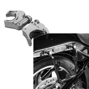 Set: Windschild Klammern 49mm für Harley-Davidson Softail Standard 20-21 Windschutzscheiben chrom Craftride + Satteltaschenhalter für Harley Davidson Softail 18-21 Abstandshalter re-li Craftride_1