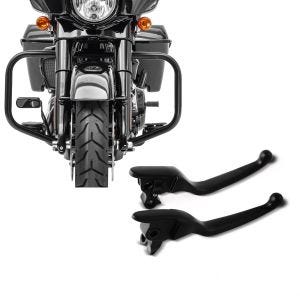 Set: Sturzbügel für Harley Davidson Street Glide 09-21 Craftride TR2 schwarz + Bremshebel und Kupplungshebel Set Broad Harley Davidson Street Glide 08-13 schwarz Craftride_1