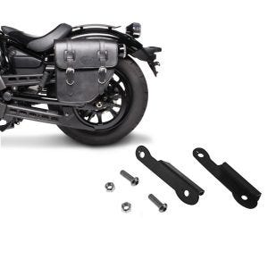 Set: Satteltasche Yamaha XV 950 / R / Racer Texas Craftride 10Ltr links in schwarz + Blinkerverlegung für Yamaha XV 950 / R 14-20 Blinker hinten Versatz Kit Craftride_1