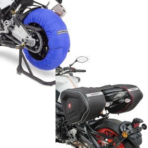 Set: Reifenwärmer Set für Yamaha YZF-R6 YZF-R1 ConStands Laguna Seca 60-80°C blau + Seitentaschen RF1 für Yamaha YZF-R6 / YZF-R3 / YZF-R1_1