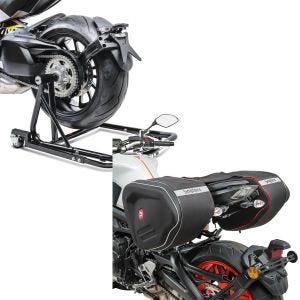 Set: Rangierhilfe Ducati Diavel / S 11-20 Montageständer ConStands Single Mover Schwarz + Seitentaschen RF1 für Ducati Diavel / S_1