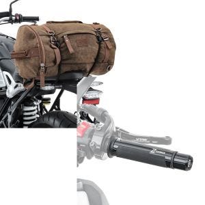 Set: Hecktasche Vintage 25L für Kawasaki Z 900 RS / Cafe braun Craftride + Lenkergriffe für Kawasaki Z 900 / RS / Cafe Zaddox LG1 schwarz_1