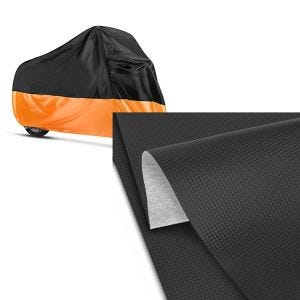 Set: Abdeckplane BMW R 1150 RT / RS / GS / Adventure - K 75 C Craftride XXL in schwarz-orange + Sitzbank-Bezug 140x100cm für BMW R 1150 GS / Adventure Carbon-Look_1