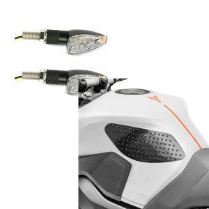 Set: LED Blinker für Yamaha YZF-R6 / YZF-R3 mit E-Prüfzeichen Lumitecs KP12 + Tankpad seitlich für Yamaha YZF-R6 / YZF-R3 / YZF-R1 Seiten Tankpad Zaddox Grip M schwarz_1